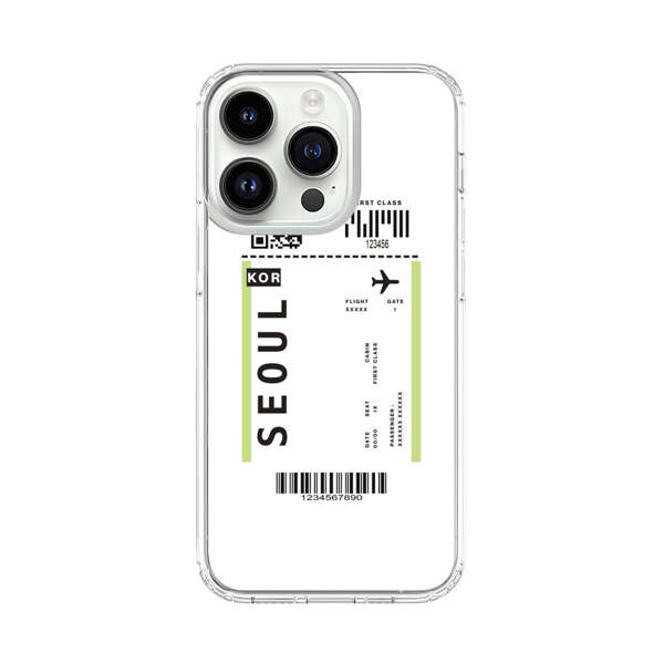 Minimalist Seoul Boarding Pass iPhone 14 Pro Case