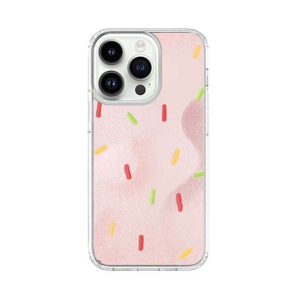 Pastel Pink Sprinkles Pattern iPhone 14 Pro Case