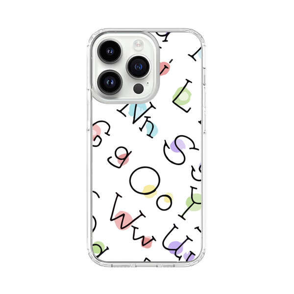 Playful Alphabet Pattern with Colorful Letters iPhone 14 Pro Case