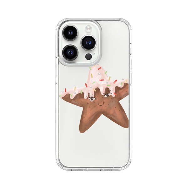 Smiling Gingerbread Star Cookie iPhone 14 Pro Case
