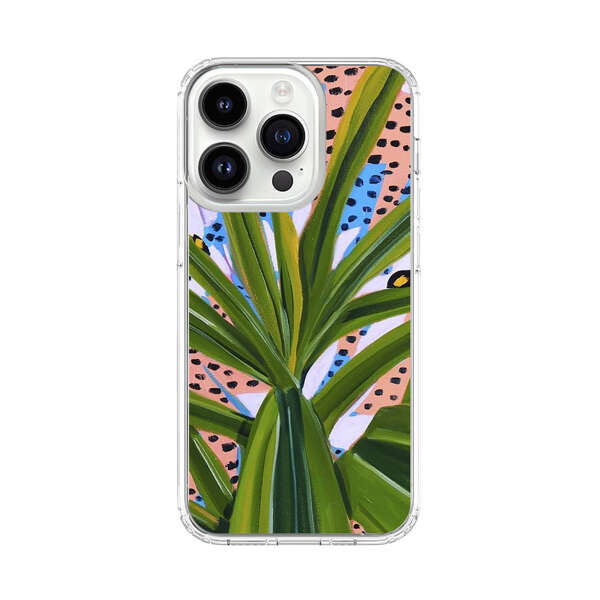Tropical Leaves Abstract Pattern iPhone 14 Pro Case