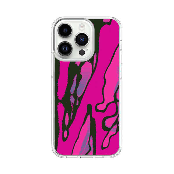 Vibrant Abstract Magenta Black Pattern iPhone 14 Pro Case