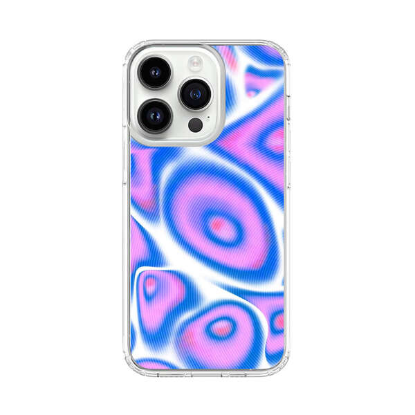 Vibrant Abstract Pink and Blue Swirl Pattern iPhone 14 Pro Case
