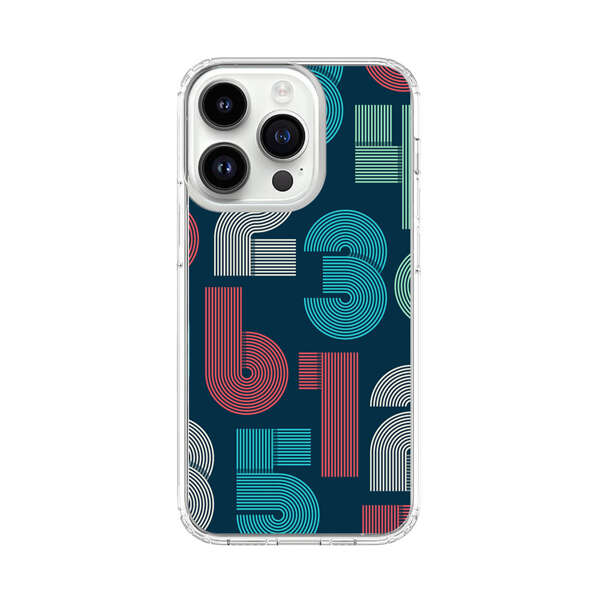 Vibrant Seamless Pattern of Colorful Stylized Numbers iPhone 14 Pro Case