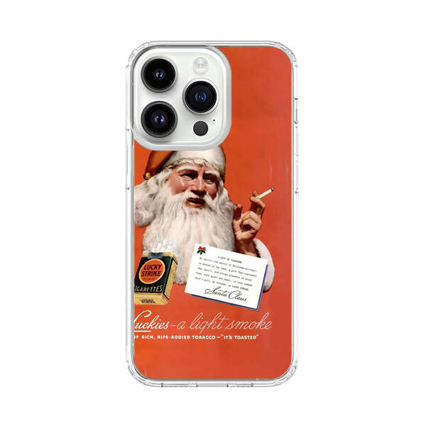 Vintage Santa Claus Smoking Lucky Strike Cigarettes Advertisement iPhone 14 Pro Case