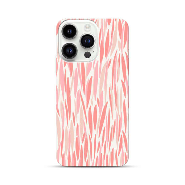 Abstract Coral Wavy Lines Pattern iPhone 14 Pro Hard Case