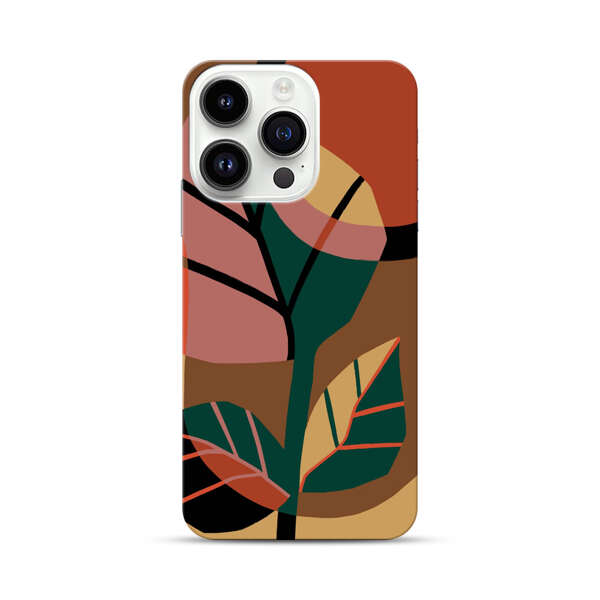 Abstract Geometric Leaves Design iPhone 14 Pro Hard Case