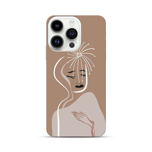 Artistic Abstract Portrait with Serene Face iPhone 14 Pro Hard Case