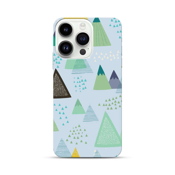 Colorful Abstract Mountain Pattern iPhone 14 Pro Hard Case