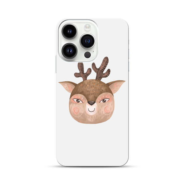 Cute Cartoon Deer Face iPhone 14 Pro Hard Case