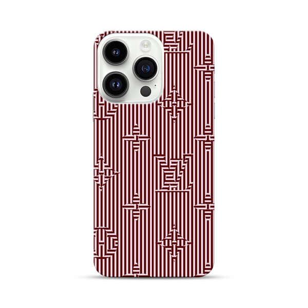 Intricate Geometric Striped Pattern iPhone 14 Pro Hard Case