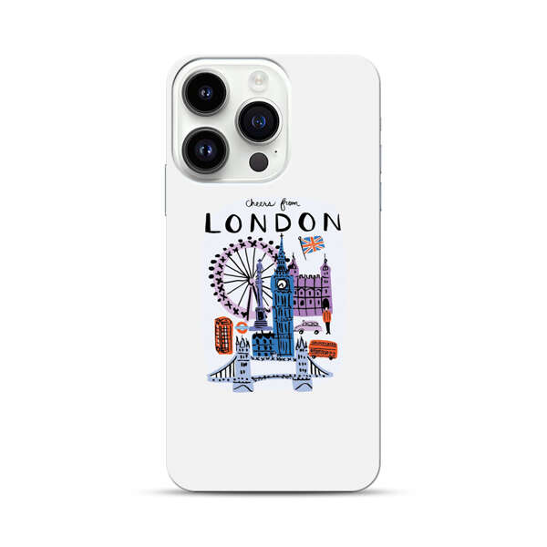 London Iconic Landmarks Illustration iPhone 14 Pro Hard Case