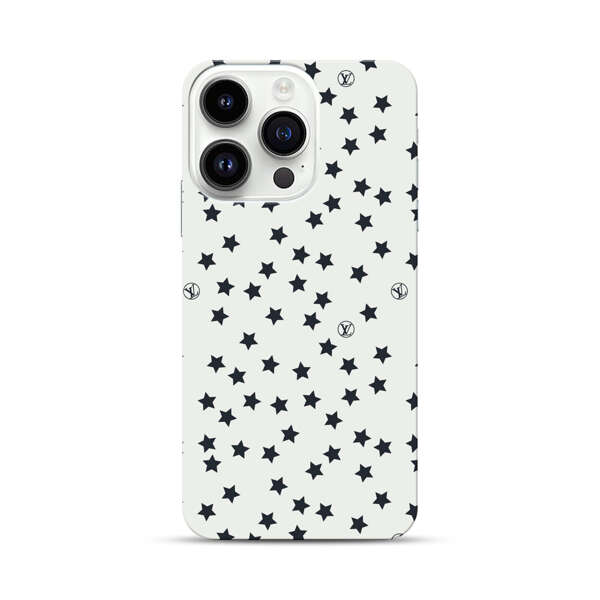 Minimalist Black Stars Pattern iPhone 14 Pro Hard Case