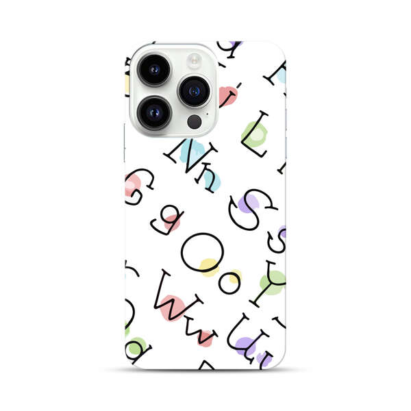 Playful Alphabet Pattern with Colorful Letters iPhone 14 Pro Hard Case