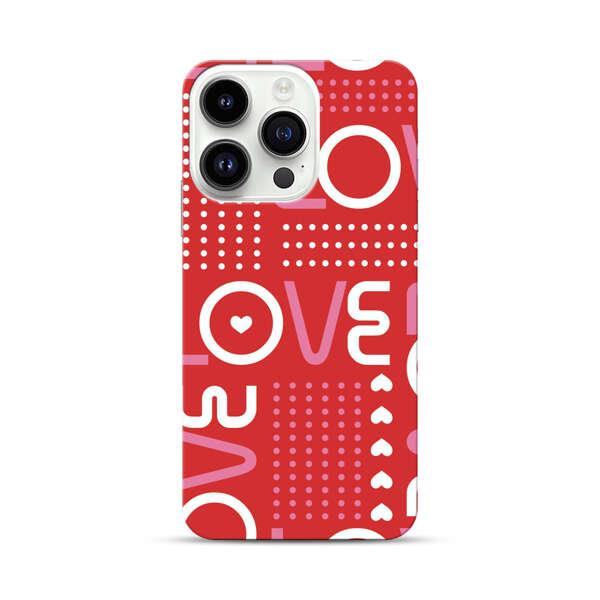 Red Love Typography Pattern iPhone 14 Pro Hard Case