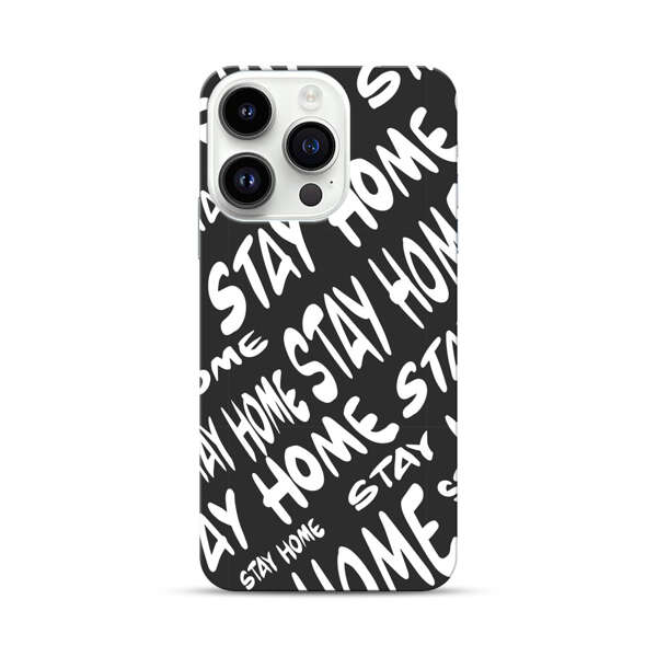Stay Home Pattern iPhone 14 Pro Hard Case