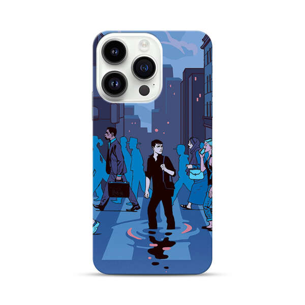 Urban Lonely Person Crosswalk iPhone 14 Pro Hard Case