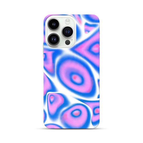 Vibrant Abstract Pink and Blue Swirl Pattern iPhone 14 Pro Hard Case