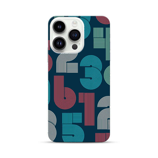 Vibrant Seamless Pattern of Colorful Stylized Numbers iPhone 14 Pro Hard Case