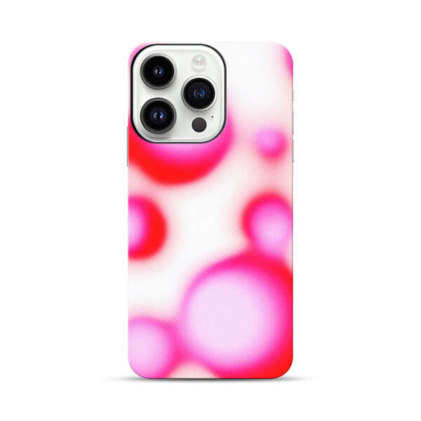Abstract Pink and Red Blurry Circles iPhone 14 Pro Impact Case