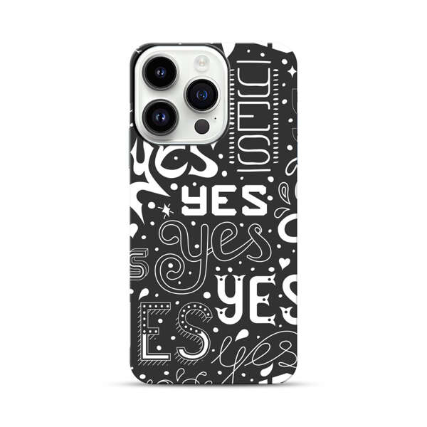 Bold Playful Typography Yes Pattern iPhone 14 Pro Impact Case
