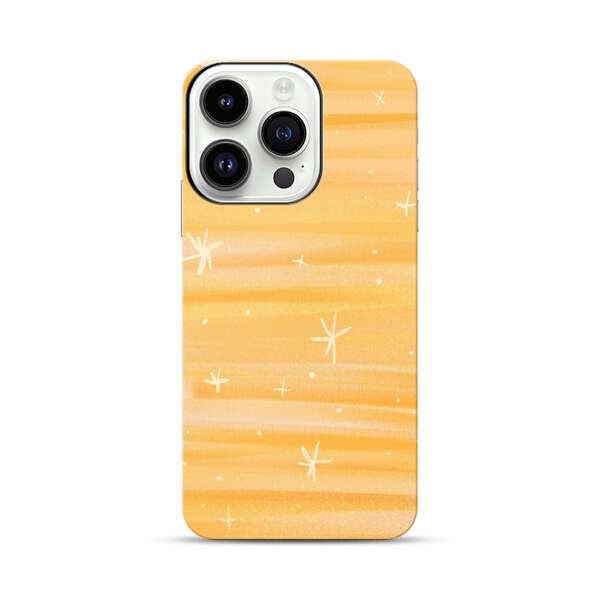 Bright Orange Star Pattern iPhone 14 Pro Impact Case