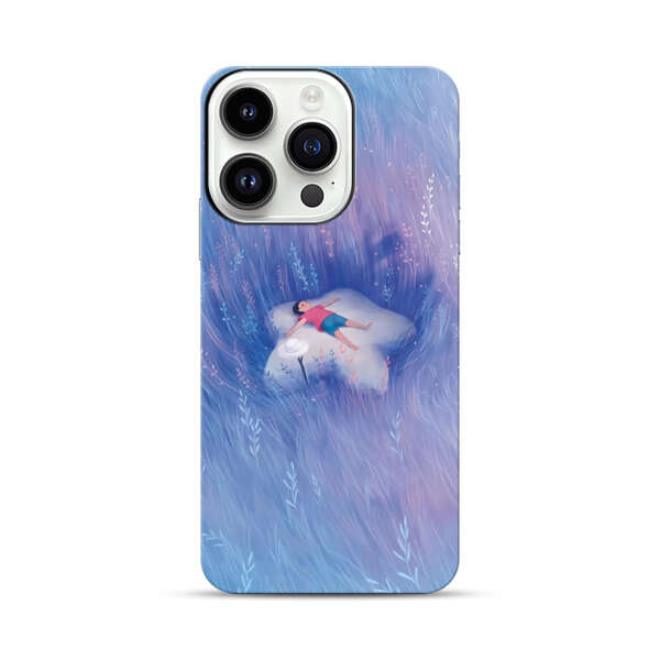 Child Relaxing in Dreamy Field iPhone 14 Pro Impact Case