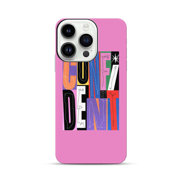 Confident Bold Colorful Typography iPhone 14 Pro Impact Case