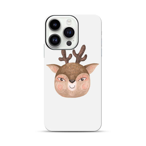 Cute Cartoon Deer Face iPhone 14 Pro Impact Case