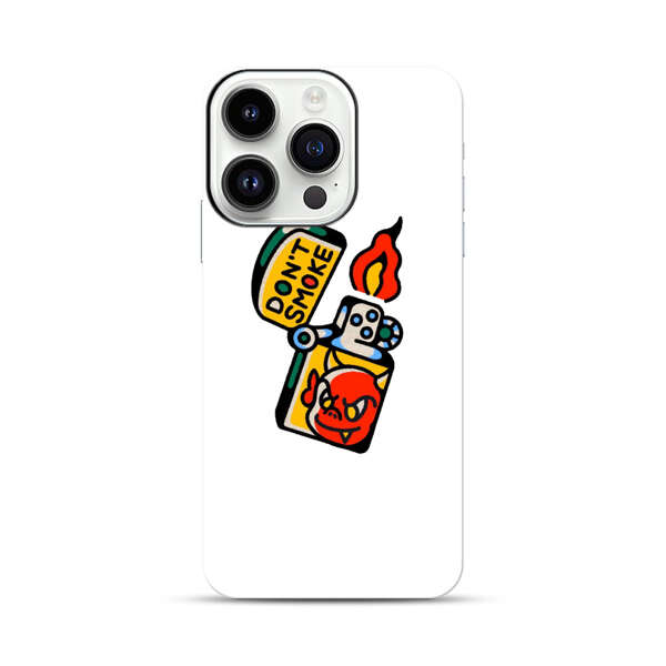 Don't Smoke Vintage Lighter with Devil Face iPhone 14 Pro Impact Case
