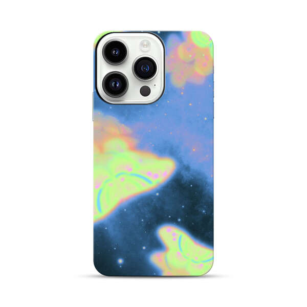 Dreamy Glowing Cosmic Butterflies iPhone 14 Pro Impact Case