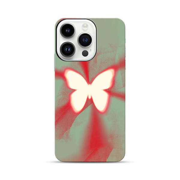 Glowing White Butterfly Abstract Radiant Design iPhone 14 Pro Impact Case