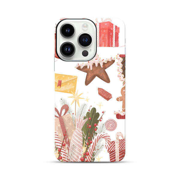 Holiday Gingerbread Candy Cane Gifts iPhone 14 Pro Impact Case