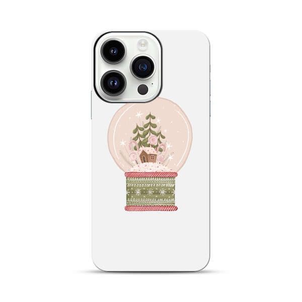 Holiday Snow Globe with Gingerbread House iPhone 14 Pro Impact Case