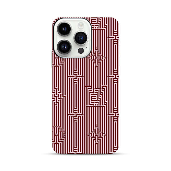 Intricate Geometric Striped Pattern iPhone 14 Pro Impact Case
