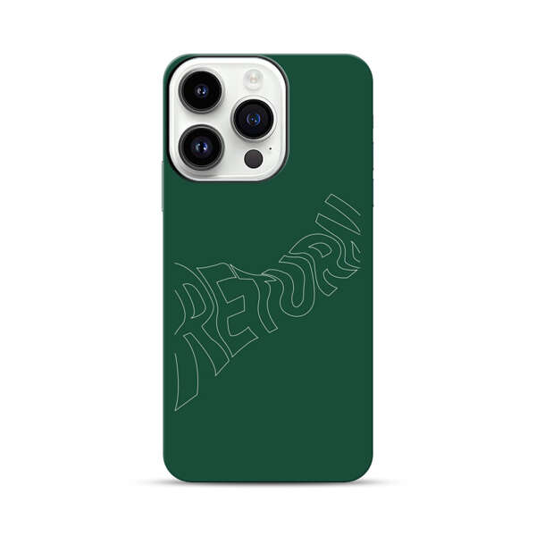 Minimalist Green Wavy Return Text iPhone 14 Pro Impact Case