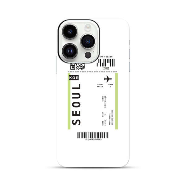 Minimalist Seoul Boarding Pass iPhone 14 Pro Impact Case
