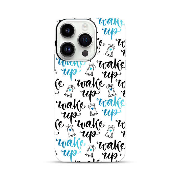 Motivational wake up call lettering pattern iPhone 14 Pro Impact Case