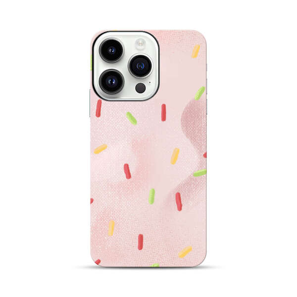Pastel Pink Sprinkles Pattern iPhone 14 Pro Impact Case