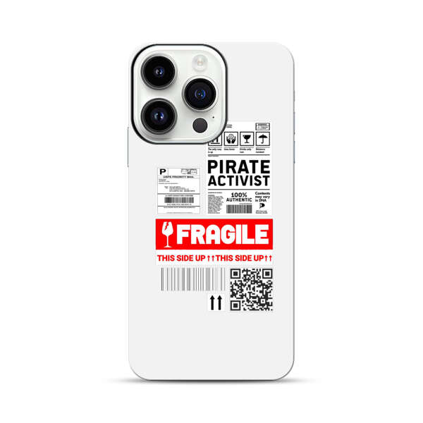 Pirate Activist Fragile Shipping Label iPhone 14 Pro Impact Case