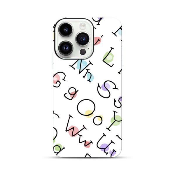 Playful Alphabet Pattern with Colorful Letters iPhone 14 Pro Impact Case