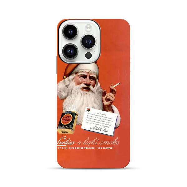 Vintage Santa Claus Smoking Lucky Strike Cigarettes Advertisement iPhone 14 Pro Impact Case