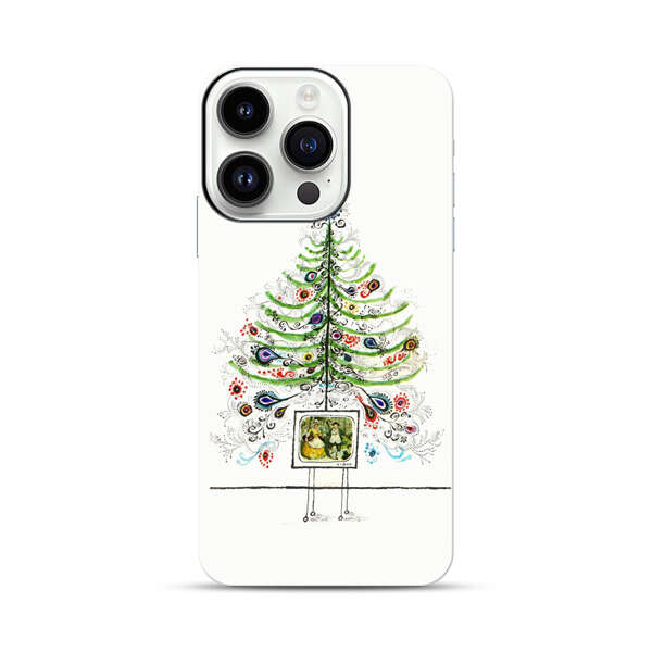 Whimsical Christmas Tree Artistic Design iPhone 14 Pro Impact Case