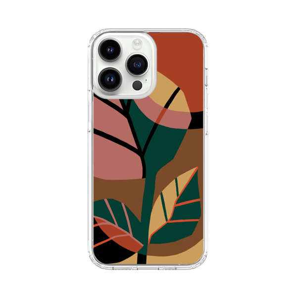 Abstract Geometric Leaves Design iPhone 14 Pro Max Case