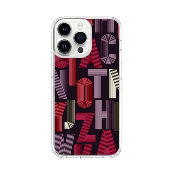 Abstract Letters Pattern iPhone 14 Pro Max Case