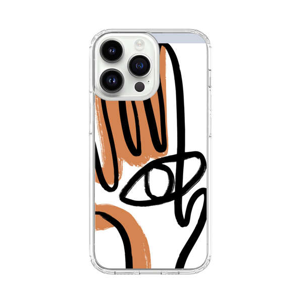 Abstract Minimalist Hand with Eye iPhone 14 Pro Max Case
