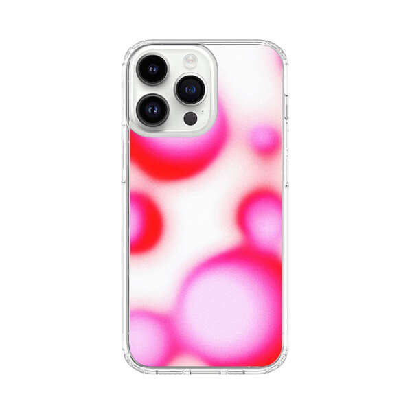 Abstract Pink and Red Blurry Circles iPhone 14 Pro Max Case