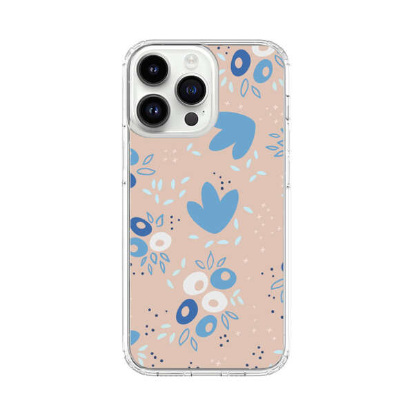 Blue Floral Pattern iPhone 14 Pro Max Case