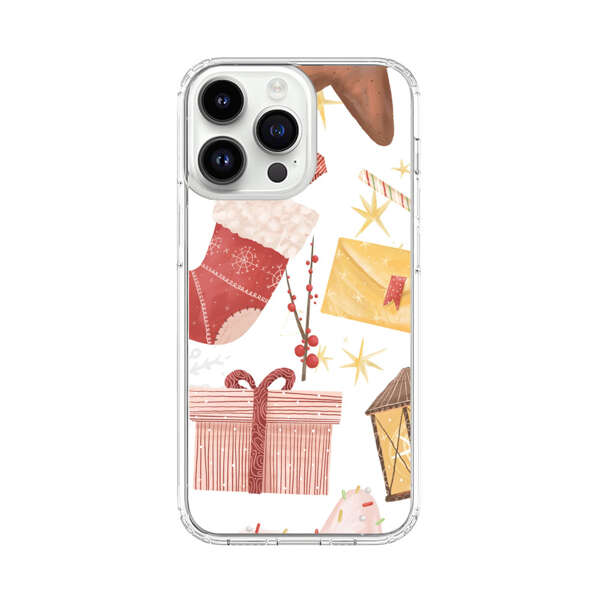Christmas Festive Pattern with Gingerbread and Gifts iPhone 14 Pro Max Case