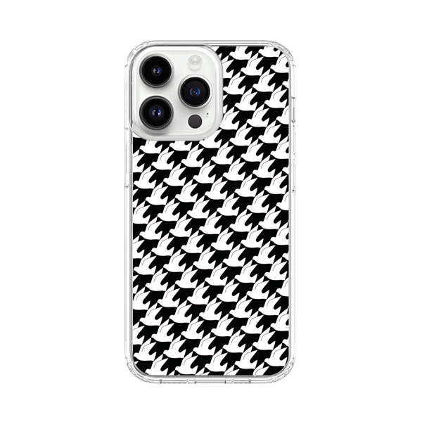 Classic Black and White Houndstooth Pattern iPhone 14 Pro Max Case